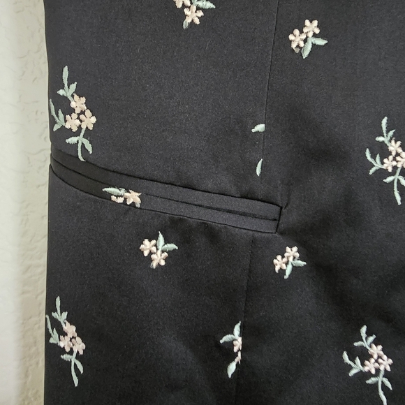 Tina Hägen Size 10 Floral Black Women's Blazer Jacket - Picture 6 of 8